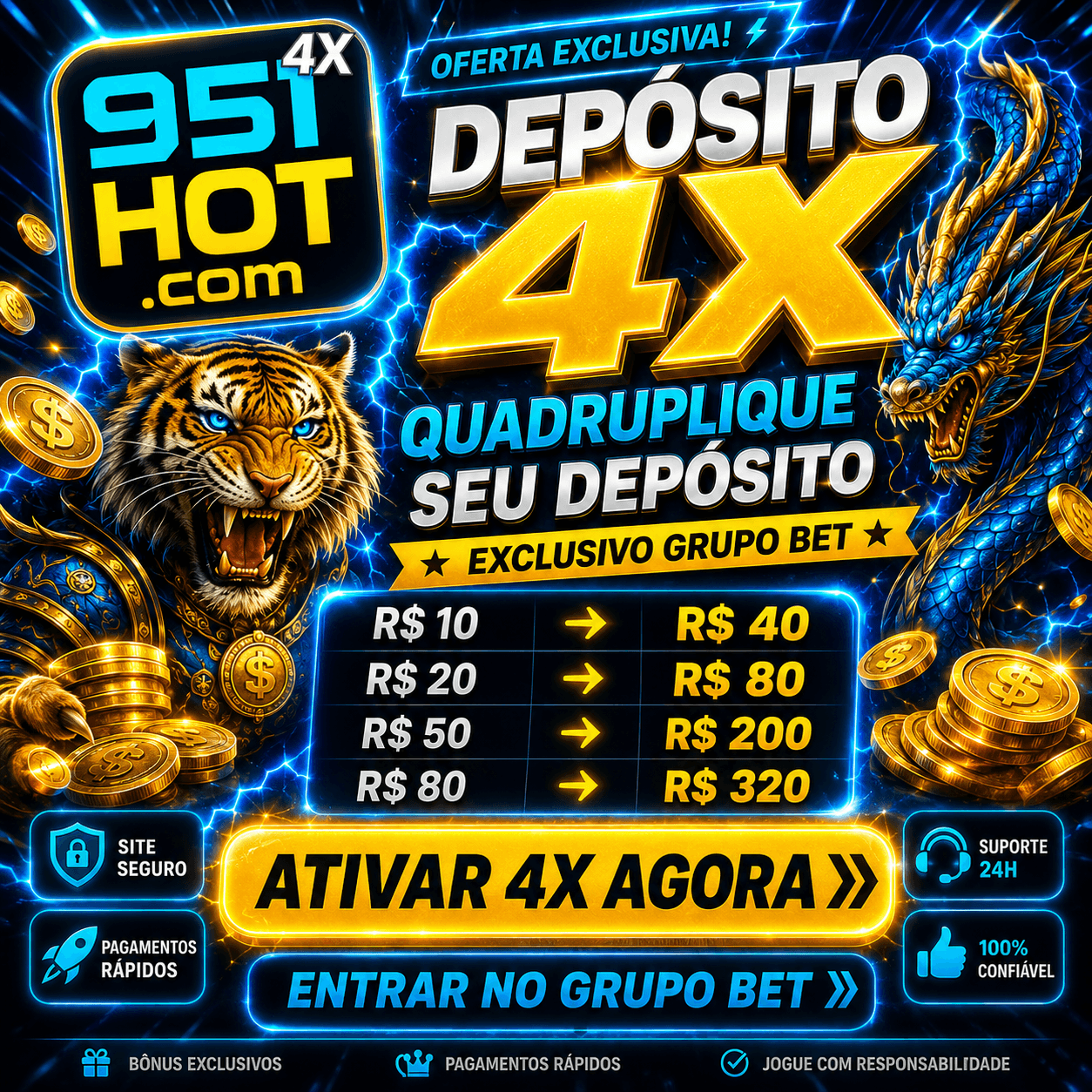 Logo 951HOT.COM - DEPOSITO 4X