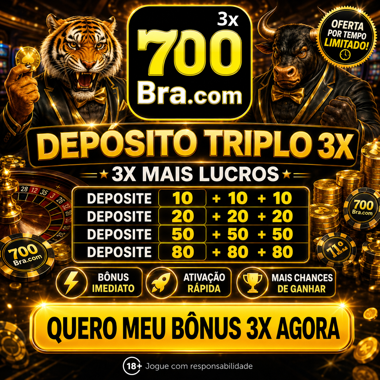 Screenshot da 700BRA3.COM - DEPOSITO 3X