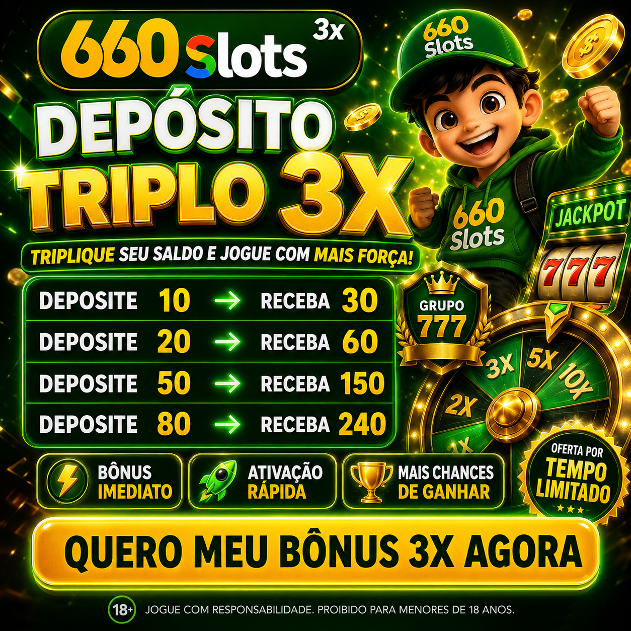 Screenshot da 660SLOT.COM - DEPOSITO 3X