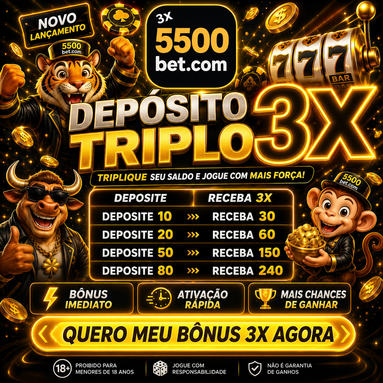 Screenshot da 0055BET055.COM - DEPOSITO 3X
