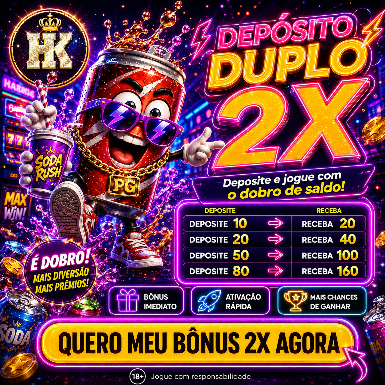 Screenshot da SODARUSHPG.COM - DEPOSITO 2X