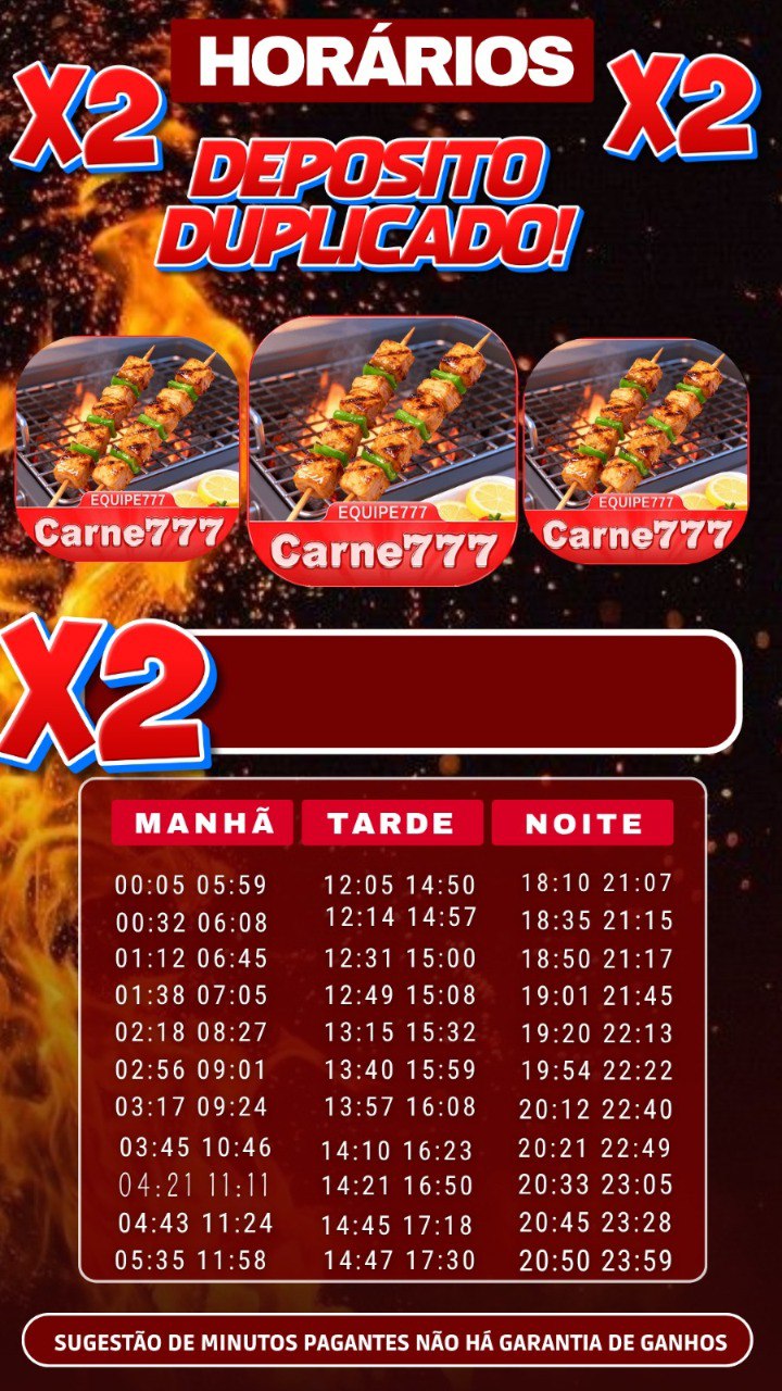 Screenshot da Carne777.com - DEPOSITO 2X